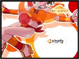 Ubuntu, Pomarańczowy, Kobieta, Strój